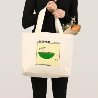 Funny Watermelon Cartoon Art Foodie Humour Grocery Large Tote Bag