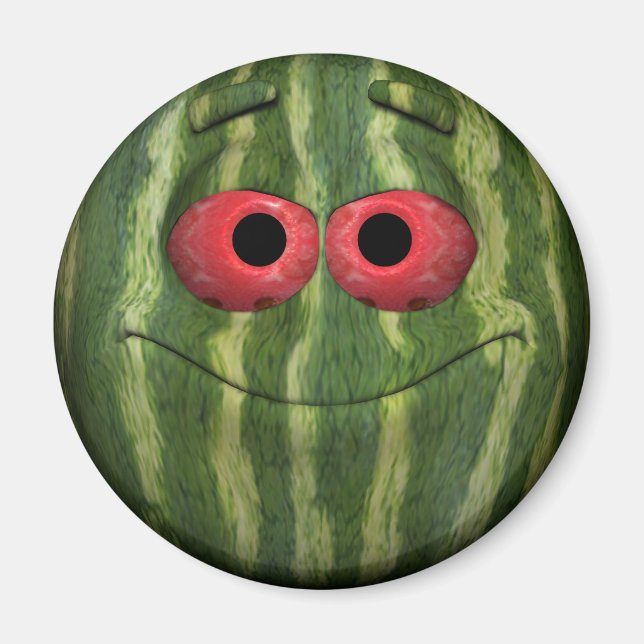 Funny Watermelon Emoticon Magnet (Front)