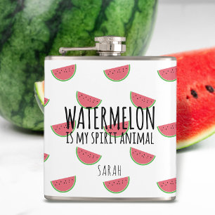 Funny Watermelon Is My Spirit Animal Summer Flask