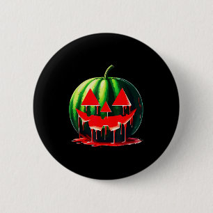 Funny Watermelon Jack O Lantern Soky Dripng Fruit  6 Cm Round Badge