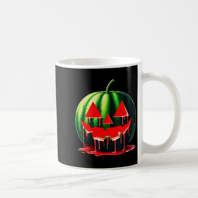 Funny Watermelon Jack O Lantern Soky Dripng Fruit  Coffee Mug (Right)