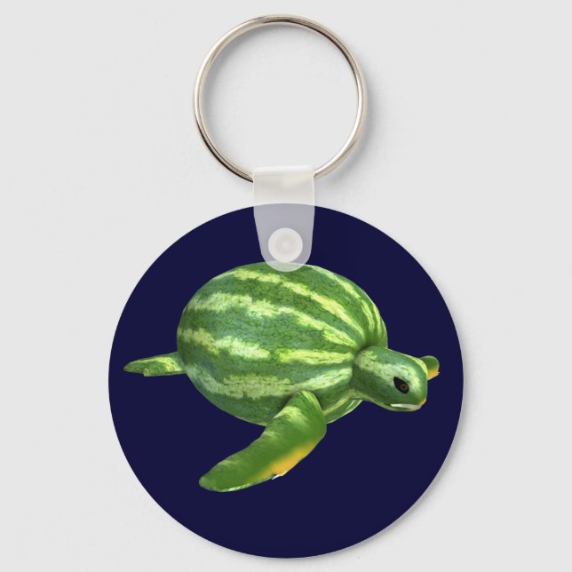 Funny Watermelon Seaturtle Key Ring (Front)