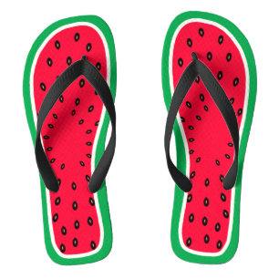 Funny Watermelon Slice Summer Fruit Unique Design Flip Flops