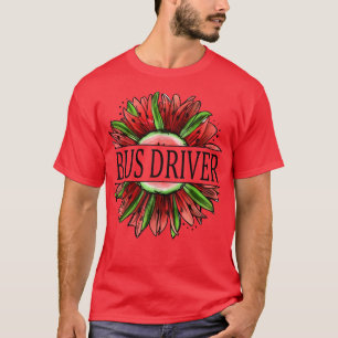 Funny Watermelon Sunflower Bus Driver Watermelon D T-Shirt