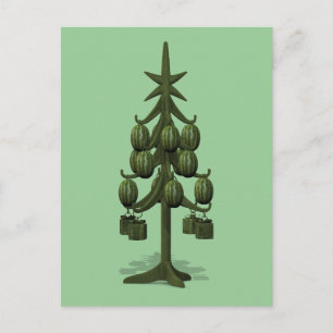 Funny Watermelons Christmas Tree Holiday Postcard