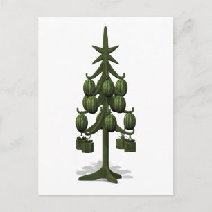 Funny Watermelons Christmas Tree Holiday Postcard