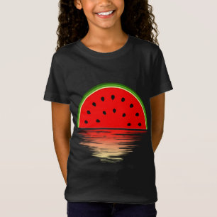 Funny Watermelons Melons Tropical Fruit Sunset Sum T-Shirt