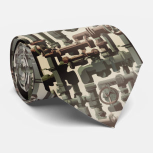 funny waterpipes pattern neck tie