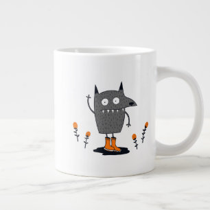 Funny Waving Monster Large Coffee Mug