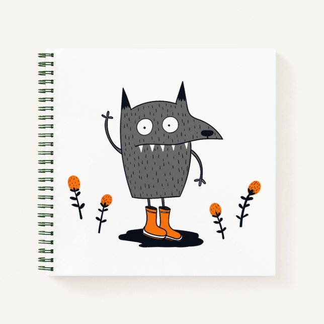 Funny Waving Monster Notebook (Front)