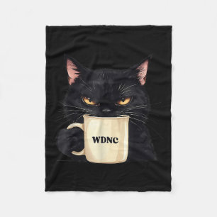 Funny We Do Not Care Wdnc Club Black Cat Cool Wome Fleece Blanket