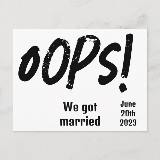 Funny we got married eloped  postcard (Front)