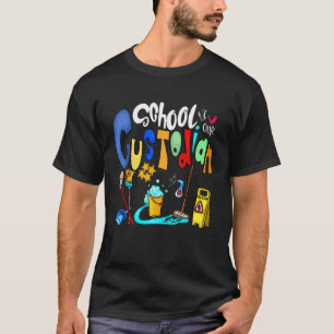 Funny We Heart Love Our School Custodian for Teach T-Shirt