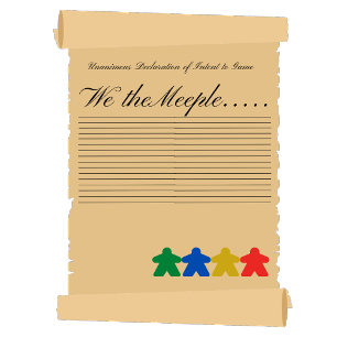 Funny We The Meeple Text Declaration Scroll Image  T-Shirt