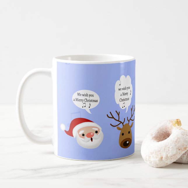 Funny We Wish You a Merry Christmas Coffee Mug (With Donut)