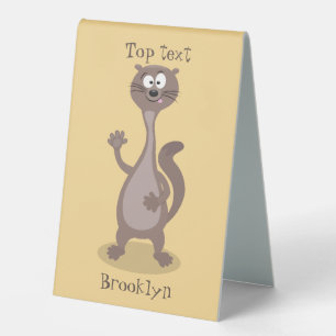 Funny weasel cartoon illustration