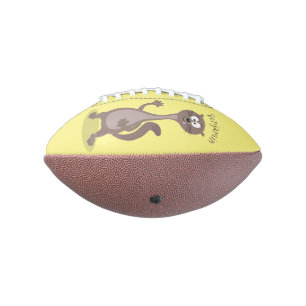 Funny weasel cartoon illustration american football