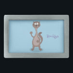 Funny weasel cartoon illustration belt buckle<br><div class="desc">This cute design features a funny weasel in cartoon illustration style. Bring some weasel fun to someone's day!</div>