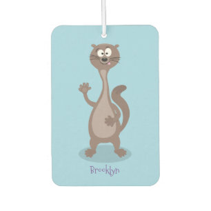 Funny weasel cartoon illustration car air freshener