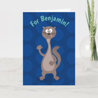 Funny weasel cartoon illustration