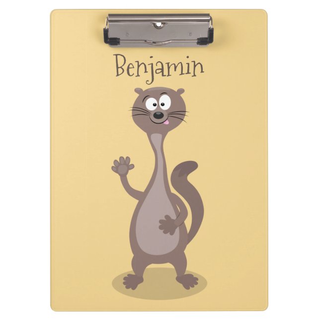 Funny weasel cartoon illustration clipboard (Front)