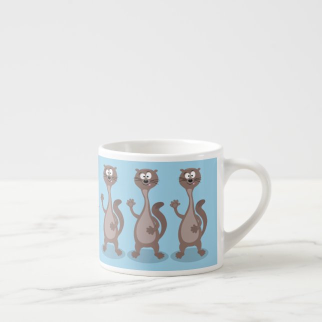 Funny weasel cartoon illustration espresso cup (Right)