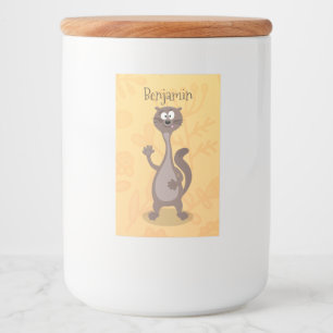 Funny weasel cartoon illustration food label