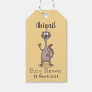 Funny weasel cartoon illustration gift tags