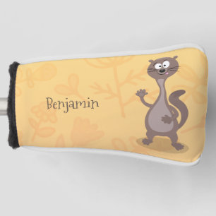 Funny weasel cartoon illustration golf head cover