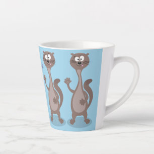 Funny weasel cartoon illustration latte mug