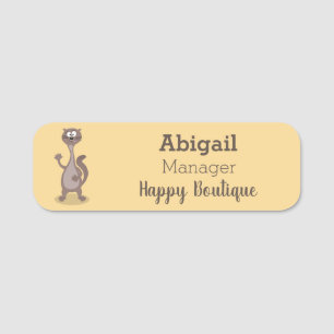 Funny weasel cartoon illustration  name tag