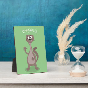 Funny weasel cartoon illustration plaque