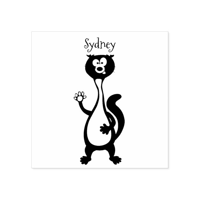 Funny weasel cartoon illustration rubber stamp (Imprint)