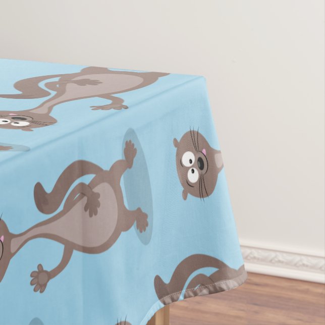 Funny weasel cartoon illustration tablecloth (In Situ)