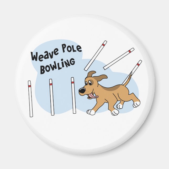 Funny Weave Poles Dog Agility Magnet (Front)
