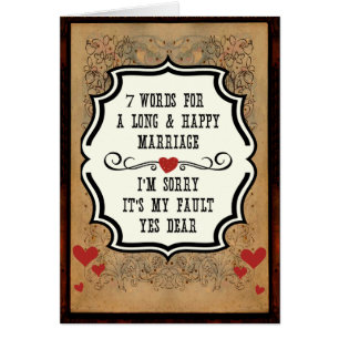 Funny Wedding 7 Words For A Long & Happy Marriage