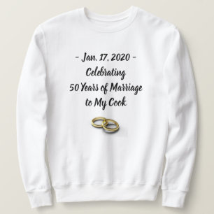 Funny Wedding Anniversary Men's Customisable White Sweatshirt