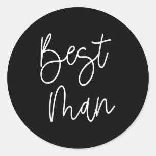 Funny Wedding Bridal Party Groomsmen Best Man Classic Round Sticker