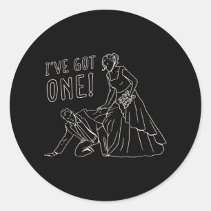 Funny Wedding Bride And Groom Design  Classic Round Sticker
