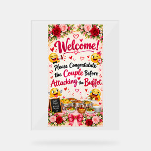 Funny Wedding Buffet Sign Poster Reception Decor
