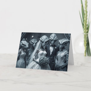 FUNNY WEDDING CONGRATULATIONS Aliens Greeting card