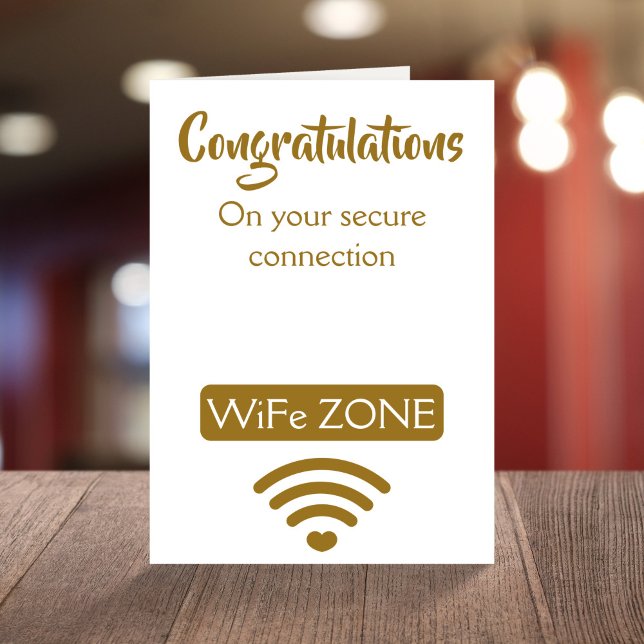 Funny wedding congratulations WiFi pun wedding Card (Creator Uploaded)