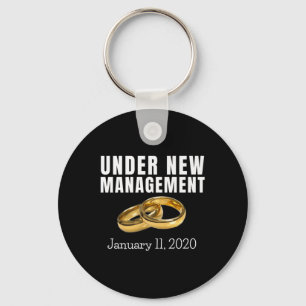 Funny Wedding Engagement Gift Bride Groom January Key Ring