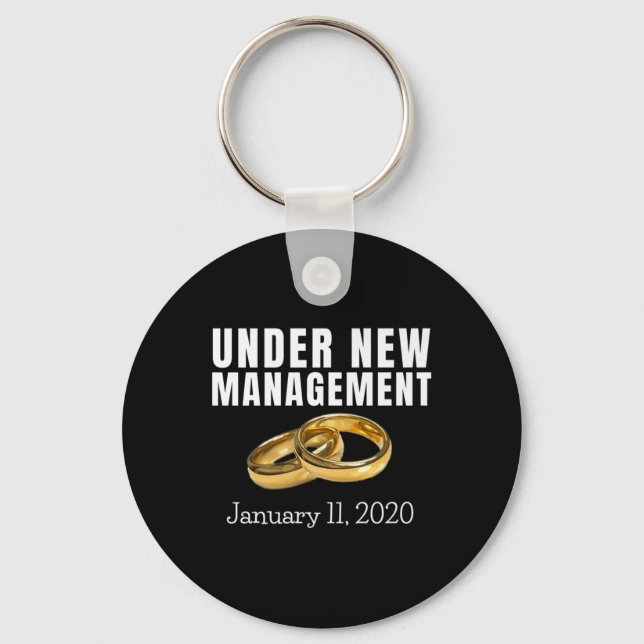Funny Wedding Engagement Gift Bride Groom January  Key Ring (Front)
