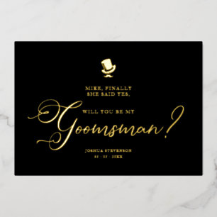 Funny Wedding Groomsman Minimalist Proposal Card
