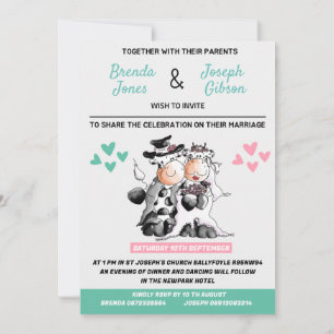 Funny wedding Invitation with Cows