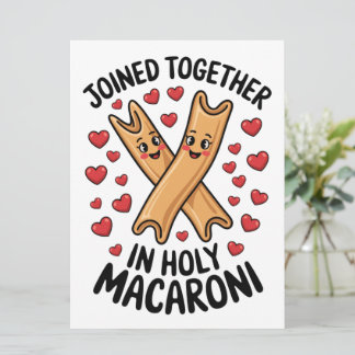 Funny Wedding Pasta Engagement Joined Together Card