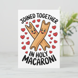 Funny Wedding Pasta Engagement Joined Together Invitation