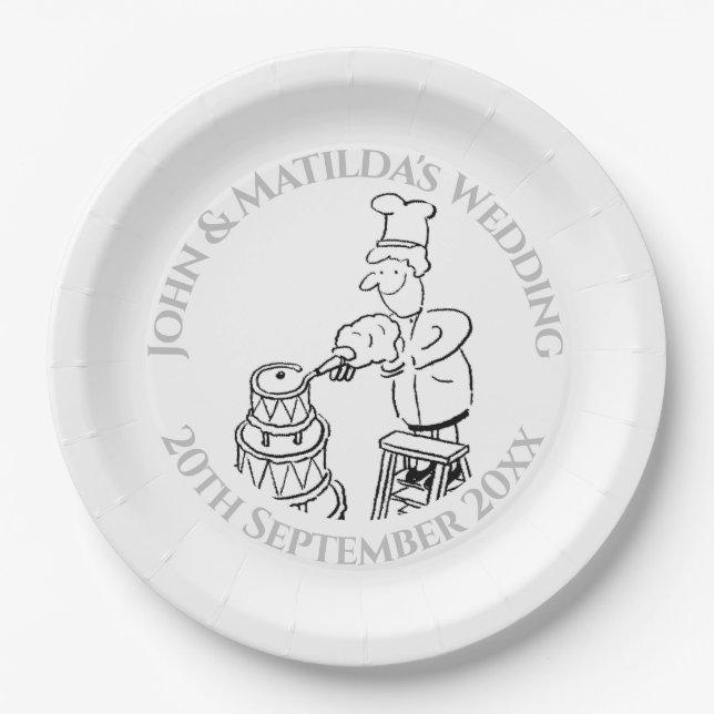 Funny Wedding Reception Paper Plates (Front)