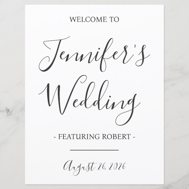 Funny Wedding Reception Welcome Sign, Bride, Groom (Front)